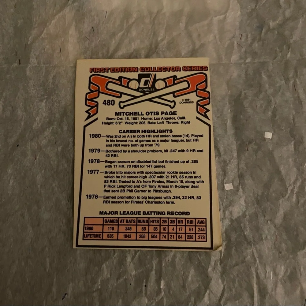 1️⃣9️⃣8️⃣1️⃣🔥DONRUSS VERY RARE PRINTING ERROR BASEBALL ⚾️ CARD💥 - Picture 2 of 8